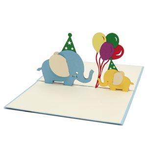 Elephant family animal 3D Pop Up Greeting Cards Anniversary Baby Birthday Easter Halloween Mothers Fathers Day New Home New Year Thanksgiving Valentine Wedding Christmas 