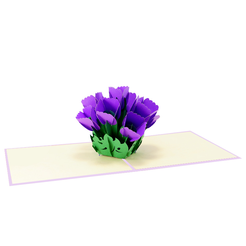 Details about   Purple Tulips 3d Pop Up Card 