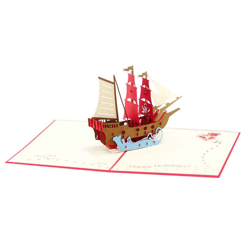 Pop up Pirate Ship Card Template for Silhouette and Cricut digital Download  