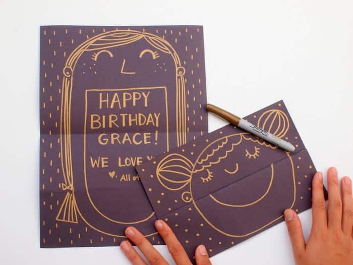 how to draw a birthday card