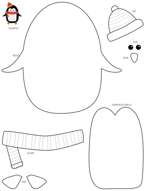 Printable Cut Out Penguin Template