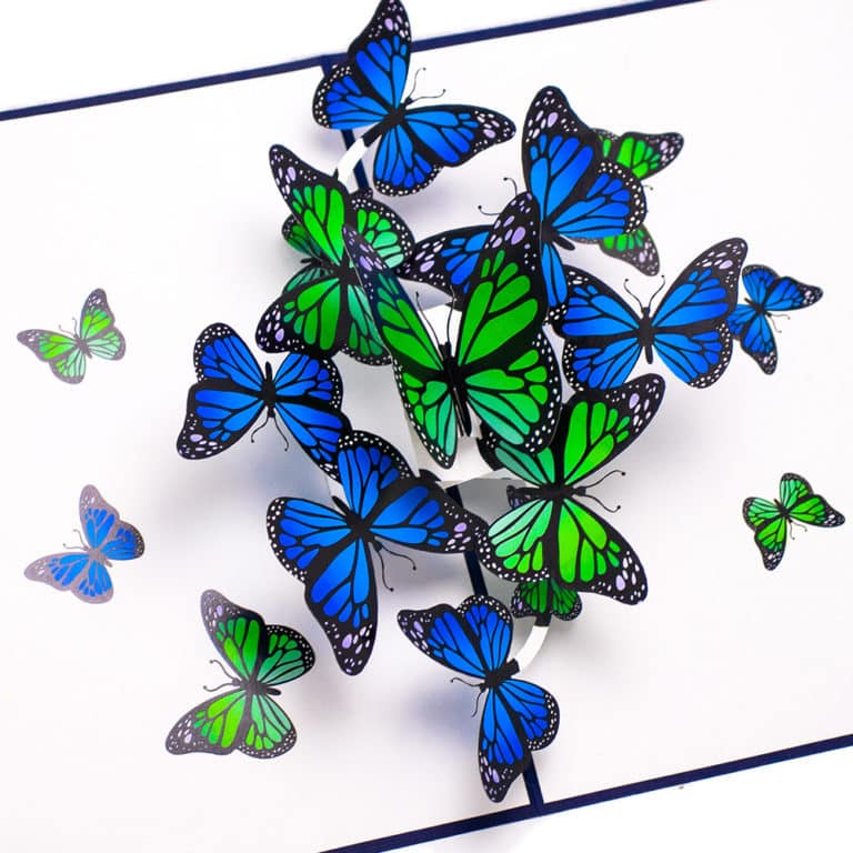 Blue butterflies pop up card , Butterfly 3D Cards for Birthday, Mother ...