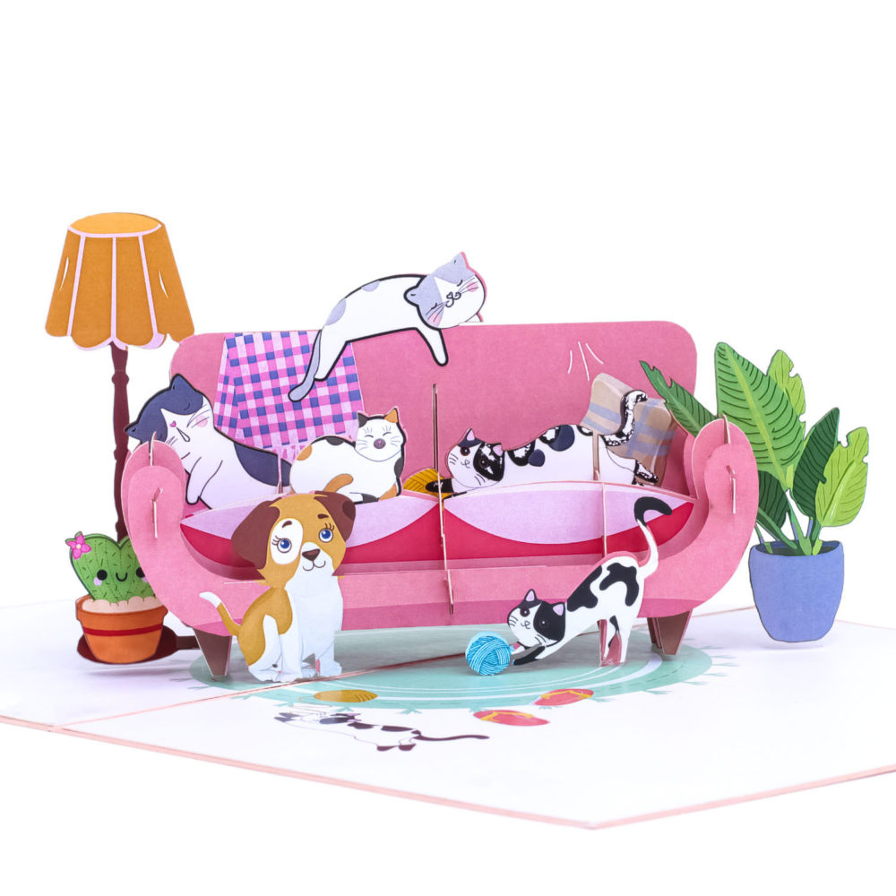 Dog-and-Cats-sofa-pop-up-card-pop-up-cards-for-kids-wholesale-manufacturer-in-Vietnam