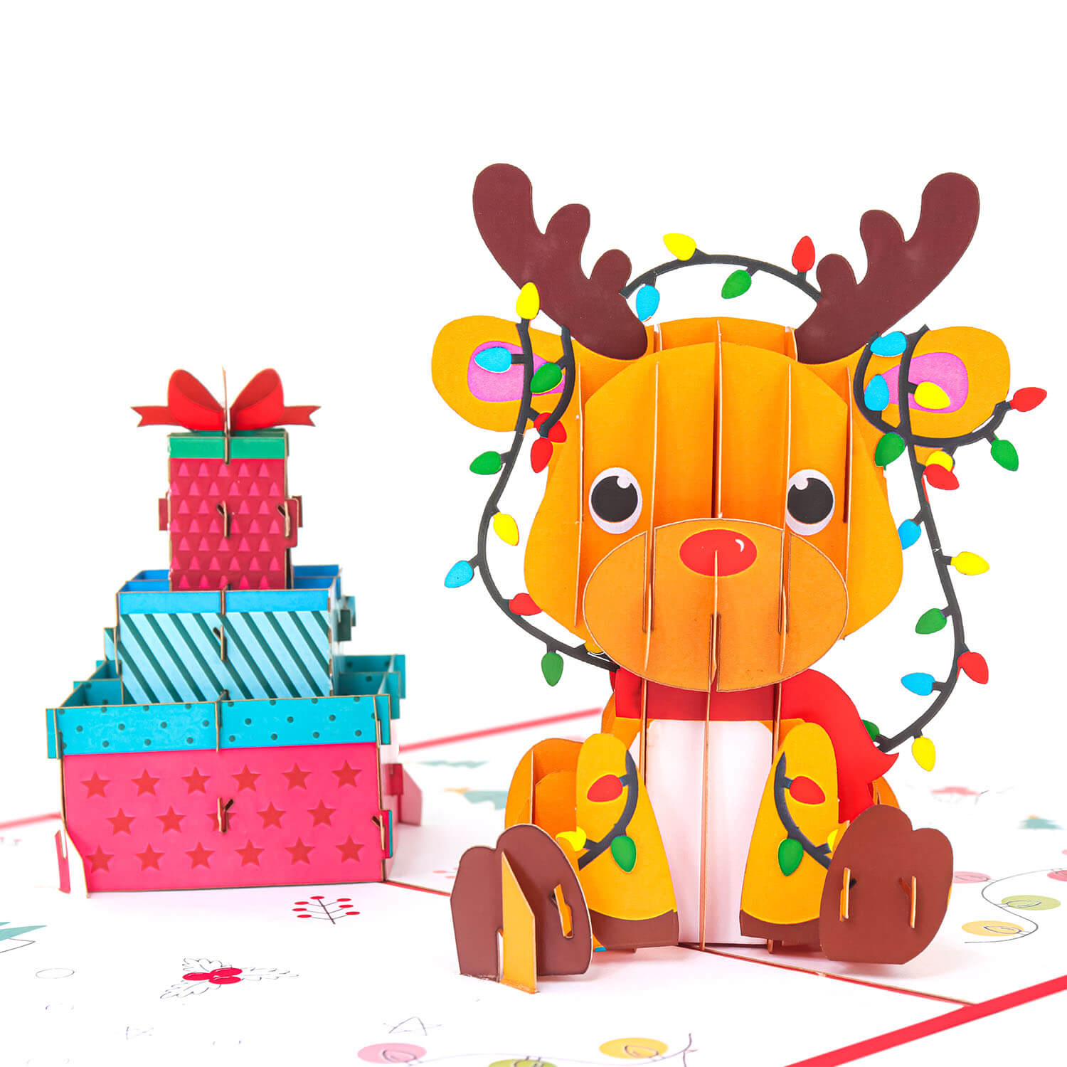 Christmas Reindeer Gift Pop Up Card