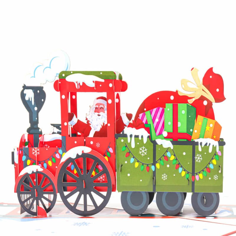 Santa Train Pop Up Card 