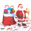 Santa With Christmas Toy Bag Pop Up Card