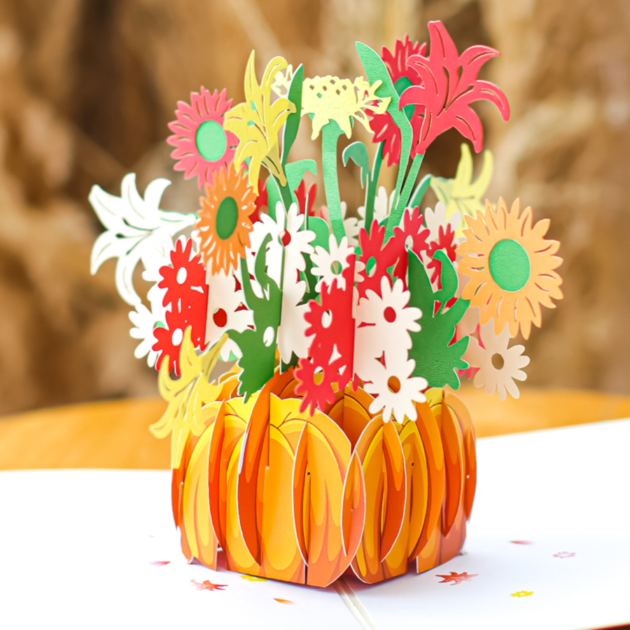 Pumpkin Flower Pop Up Card