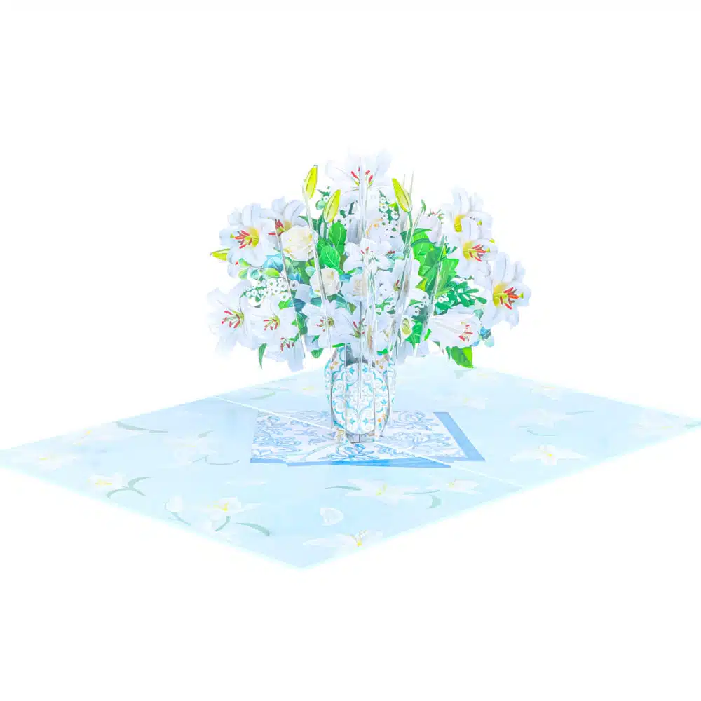 Lily-Bouquet-Pop-Up-Card-overview-FL087-mothers-day-flower-pop-up-card-wholesale-manufacturer-vietnam-birthday-3d-greeting-cards-in-bulk