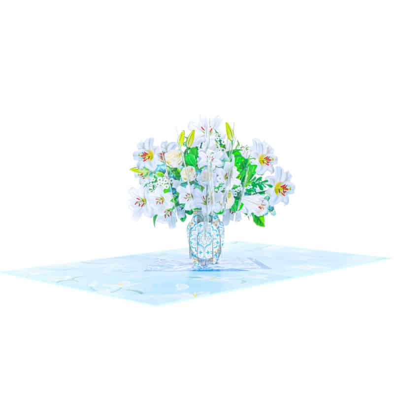 Lily Bouquet Pop Up Card - 3D Cards for Birthday, Thank you