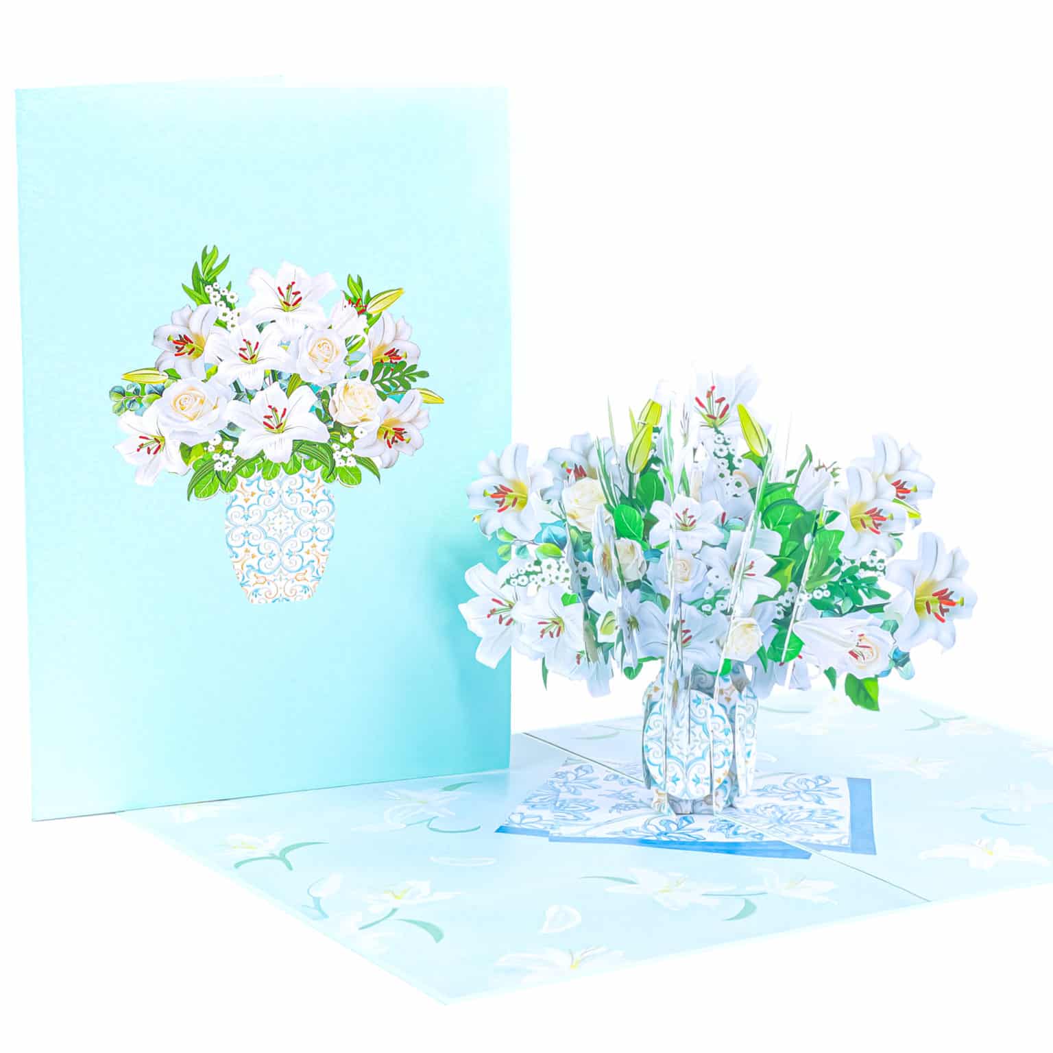 Lily bouquet pop up card-flower pop up card-3d pop up card-greeting pop up card-mother's day pop up card wholesale manufacturer vietnam.jpg