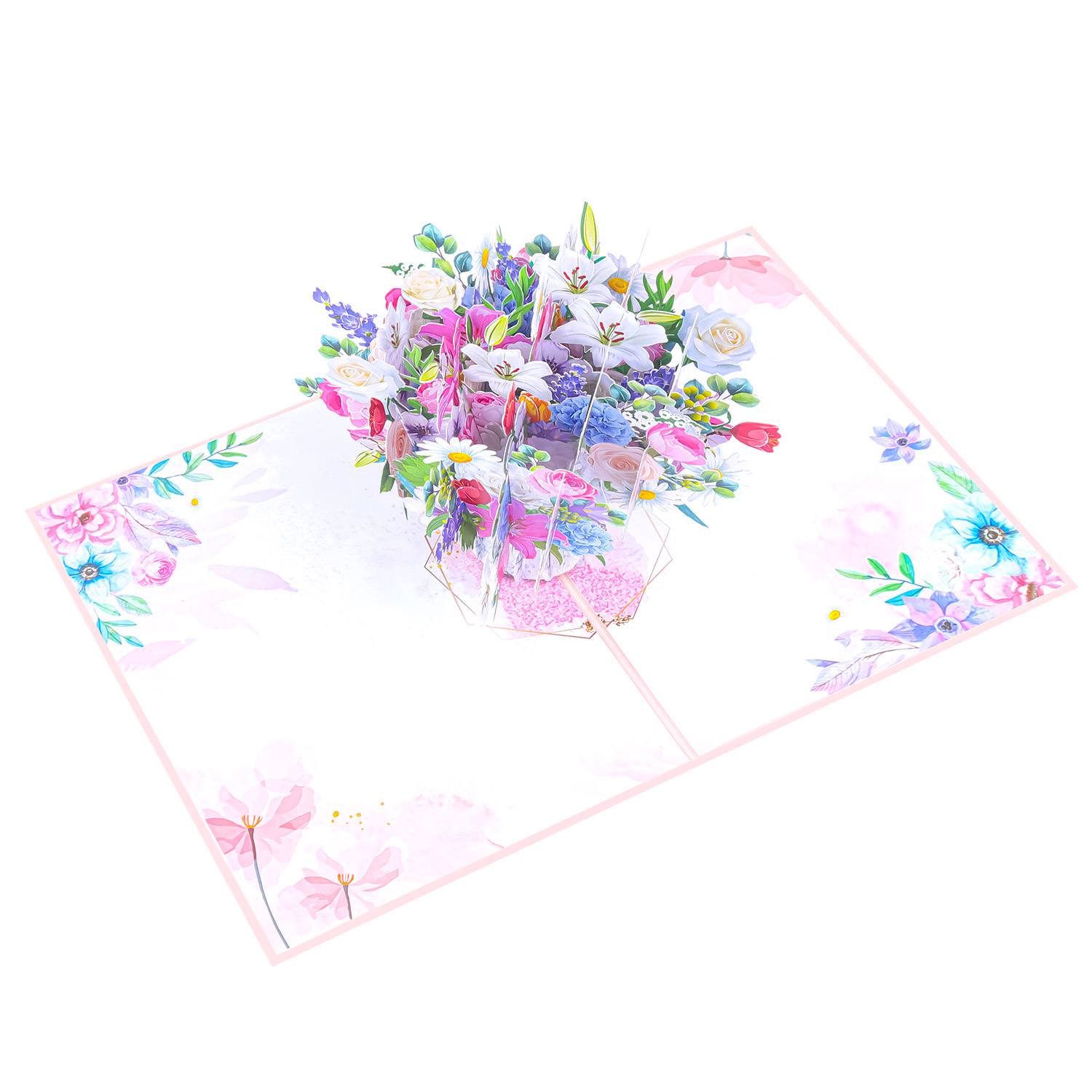 Mixed-Flowers-pop-up-card-overview-FL089-mothers-day-flower-pop-up-card-wholesale-manufacturer-vietnam-birthday-3d-greeting-cards-in-bulk-custom-design