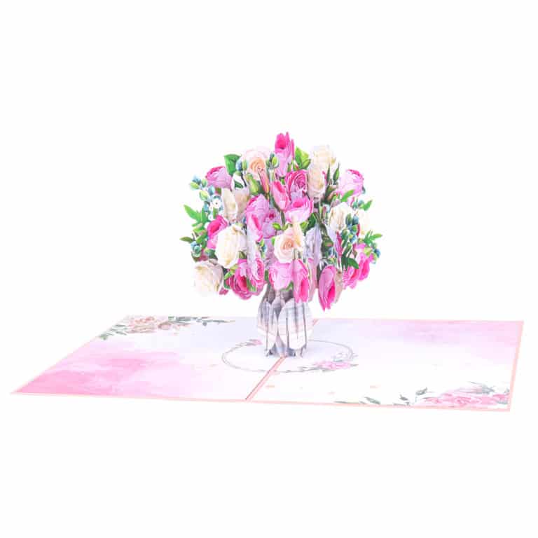 Rose Bouquet Pop Up Card - 3D Cards for Mother's Day, Thank you
