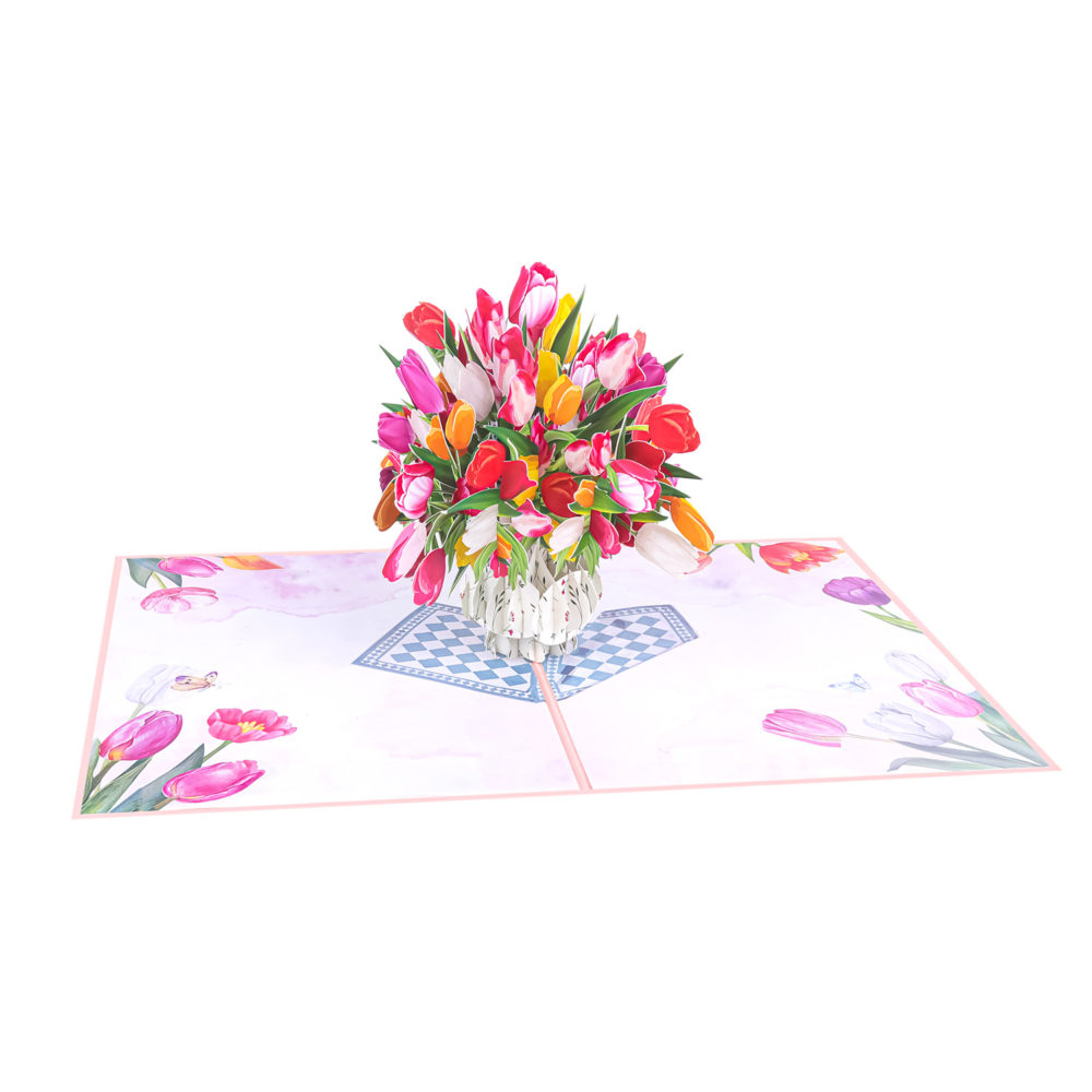Tulip-Bouquet-Pop-Up-Card-overview-FL091-mothers-day-flower-pop-up-card-wholesale-manufacturer-vietnam-birthday-3d-greeting-cards-in-bulk-custom-design