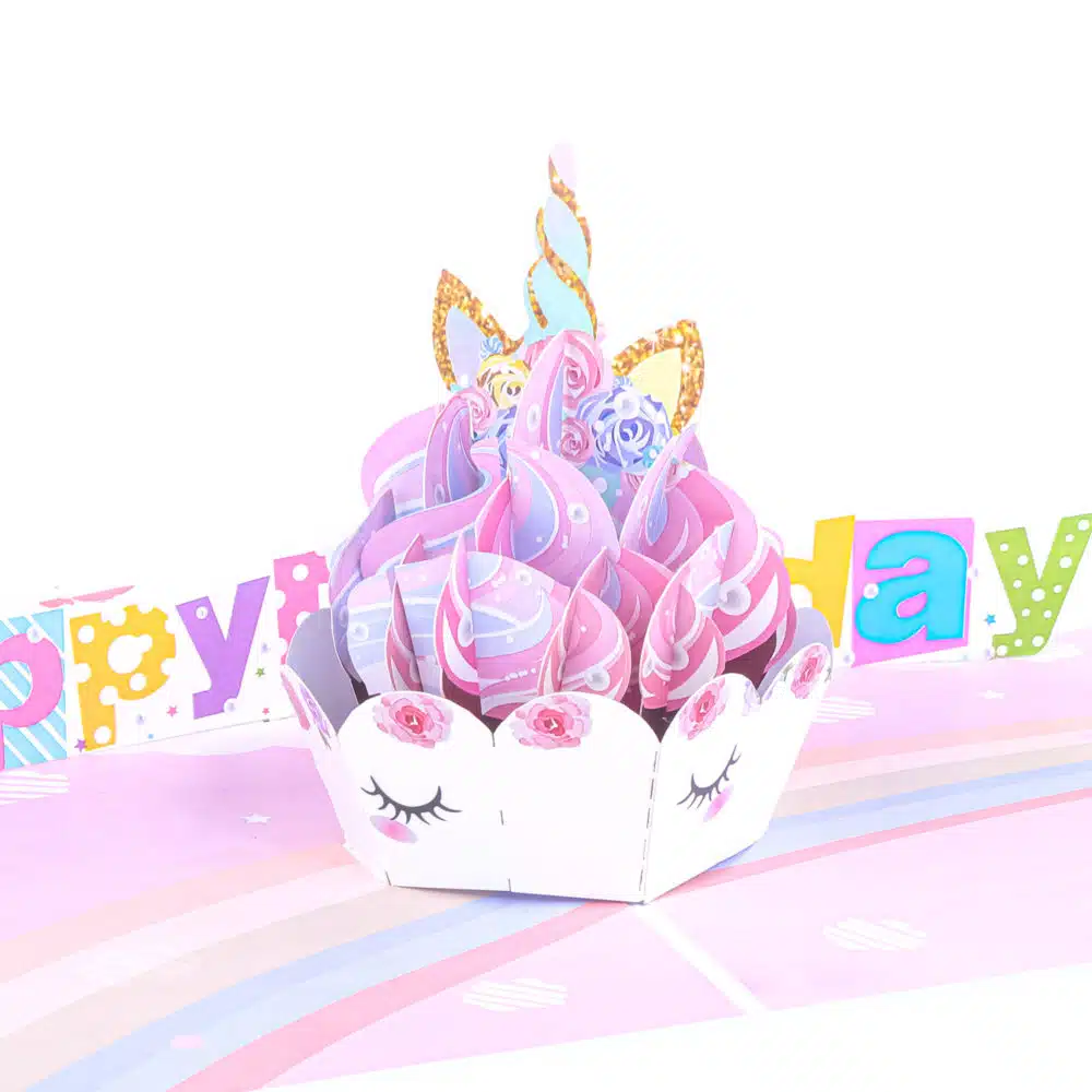 Unicorn-cupcake-pop-up-card-cover-BG144-pop-up-card-wholesale-manufacturer-vietnam-3d-greeting-cards-in-bulk-birthday-pop-up-card-kids-gift-custom-design