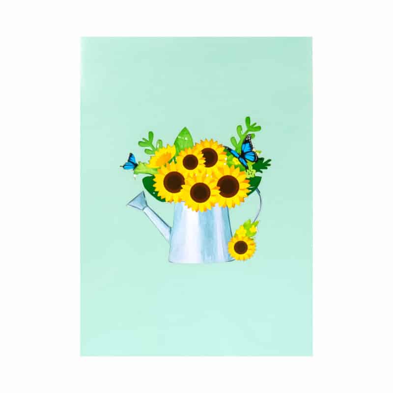 Watering-Can-Sunflower-Bouquet-Pop-Up-Card-FL093-cover-wholesale-manufacture-custom-design-custom-pop-up-birthday-card-just-because-pop-up-card