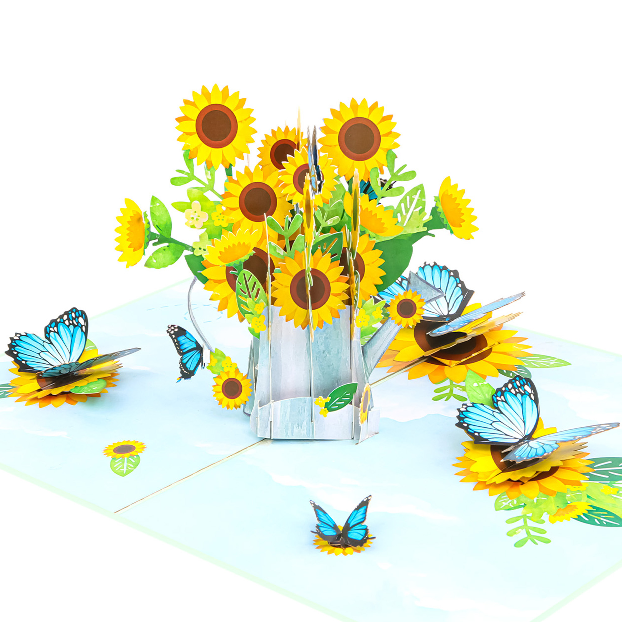 Watering-Can-Sunflower-Bouquet-Pop-Up-Card-FL093-detail-wholesale-manufacture-custom-design-custom-custom-pop-up-birthday-card-just-because-pop-up-card