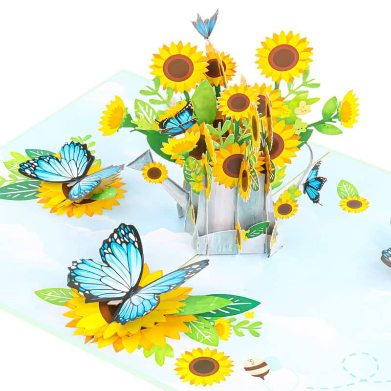 Watering-Can-Sunflower-Bouquet-Pop-Up-Card-FL093-detail-wholesale-manufacture-custom-design-custom-custom-pop-up-birthday-card-just-because-pop-up-card