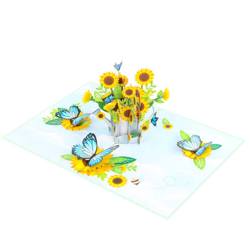 Watering-Can-Sunflower-Bouquet-Pop-Up-Card-FL093-overview-wholesale-manufacture-custom-design-custom-custom-pop-up-birthday-card-just-because-pop-up-card