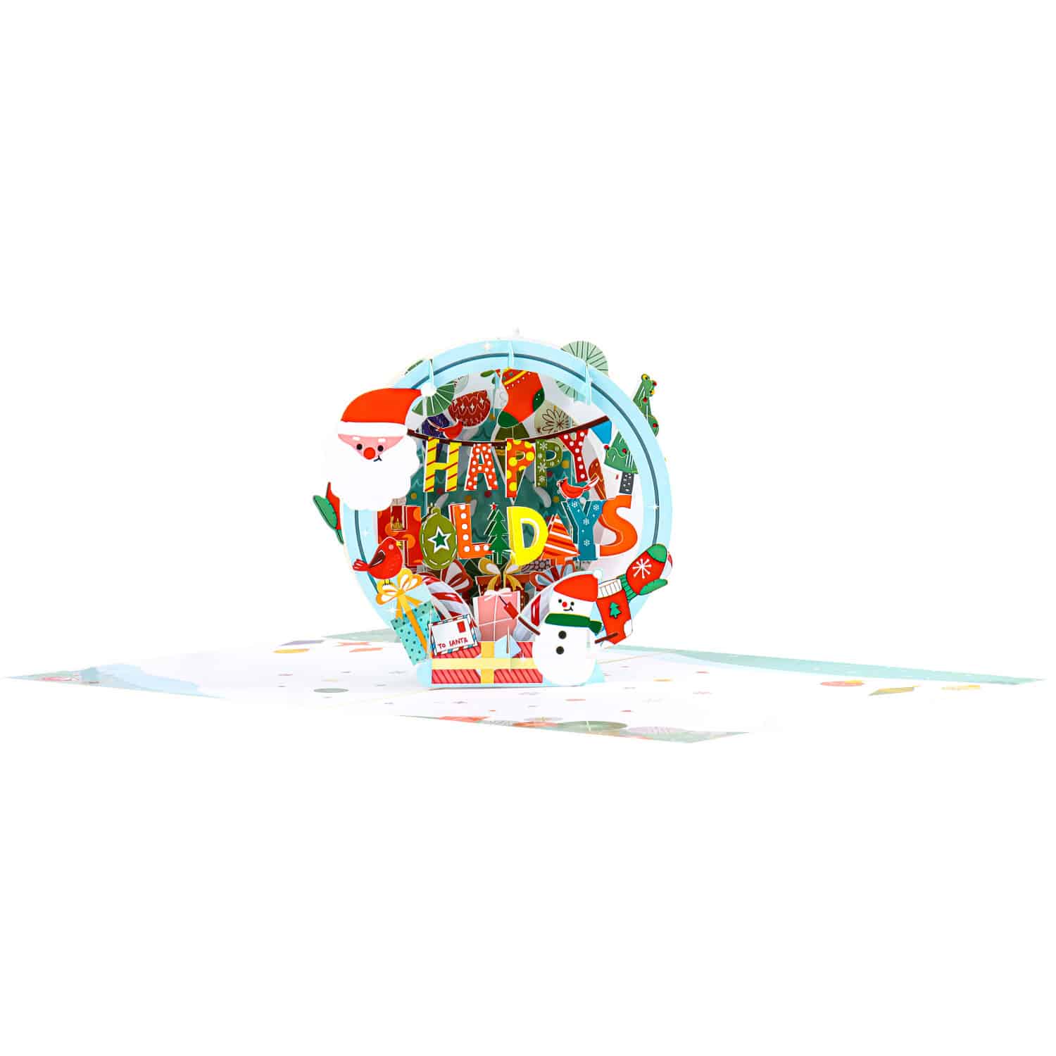 Happy Holidays Globe Pop Up Card - Xmas Pop Up Card Supplies