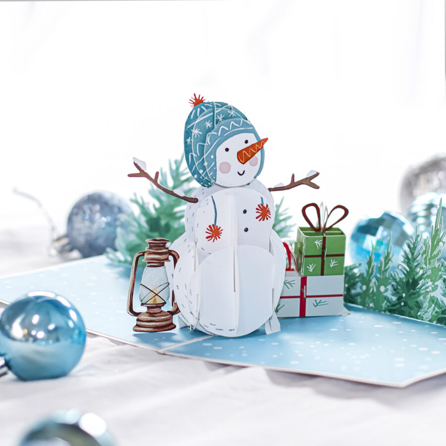 custom Christmas pop up card-Snowman Pop Up Card-1000x1000