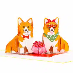 Corgi couple Pop Up Cards LV066 detail pop up card wholesale pop up card manufacturer personalised valentines cards pop up valentine cards custom birthday cards custom thank you cards pop up greeting cards wholesale pop up card suppliers 3d greeting card wholesale 3d pop up card wholesale pop up card supplies animal pop up card