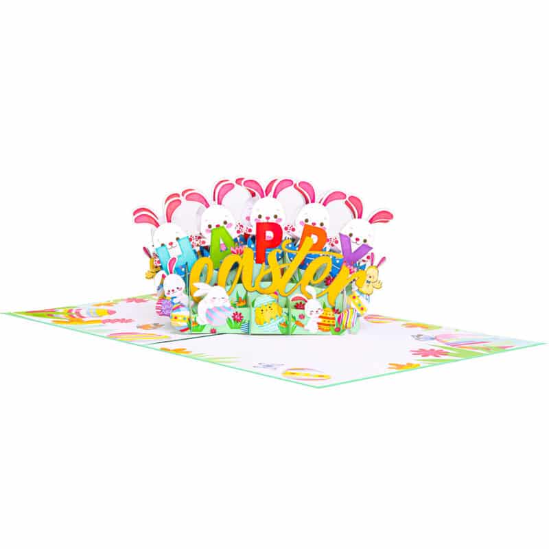 Happy Easter Pop Up Card ES006 overview easter pop up card easter greeting card easter 3d card easy easter pop up cards wholesale manfacturer bunny 3d card hallmark easter pop up cards