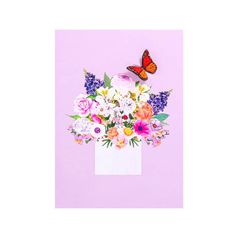 Mixed Flower Pot Pop Up Card FL100 cover wholesale mothers day cards pop up card wholesale custom mother's day card wholesale manufacturer 3d greeting cards wholesale flowers butterfly 3d card