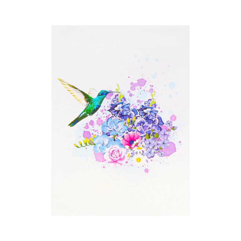 Mixed Flowers and Hummingbird Pop Up Card FL099 cover wholesale mothers day cards wholesale mothers day cards custom mother's day card pop up card wholesale manufacturer 3d pop up cards wholesale 3d greeting cards wholesale flowers hummingbird 3d card