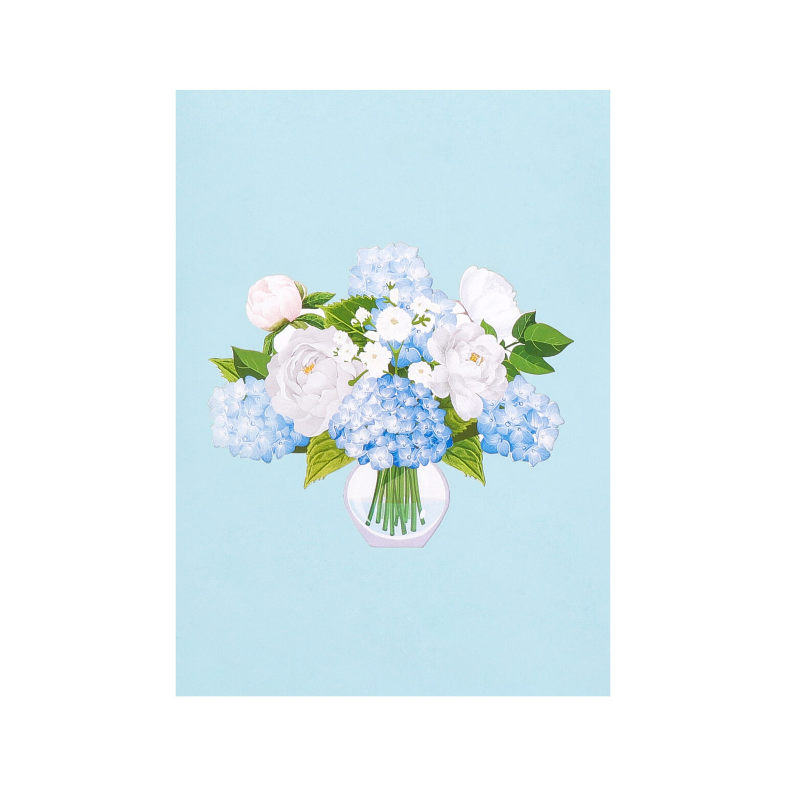 Blue Hydrangea Vase Pop Up Card