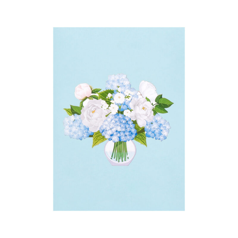Blue Hydrangea Vase Pop Up Card 