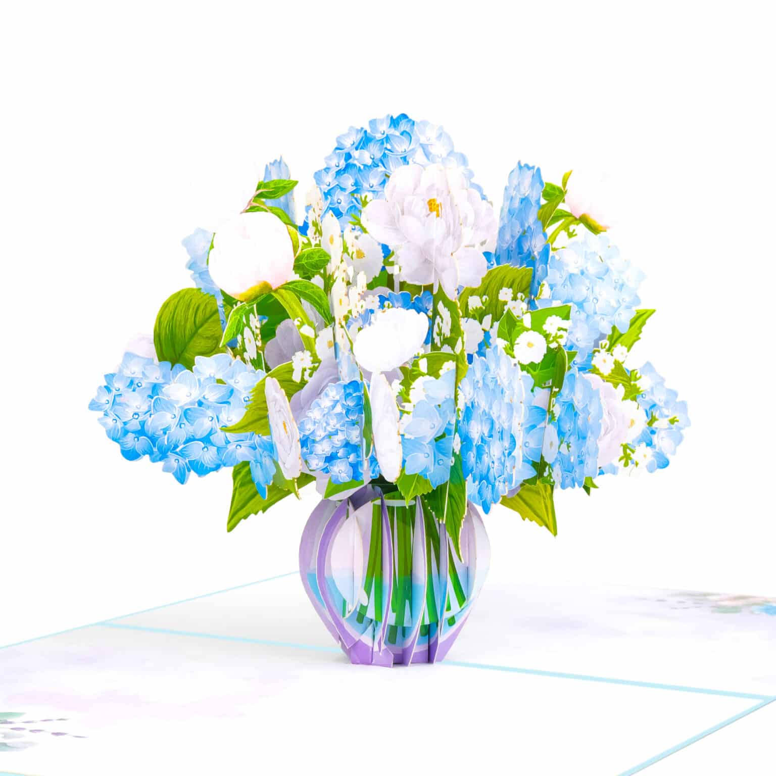 Blue Hydrangea Vase Pop Up Card