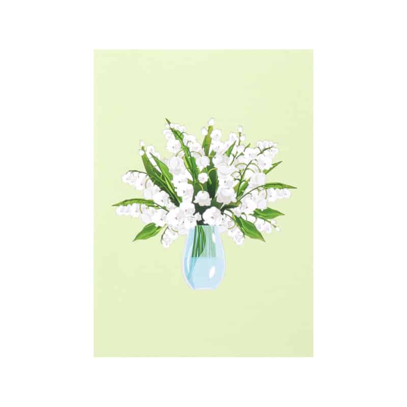 Lily of the valley vase pop up card 