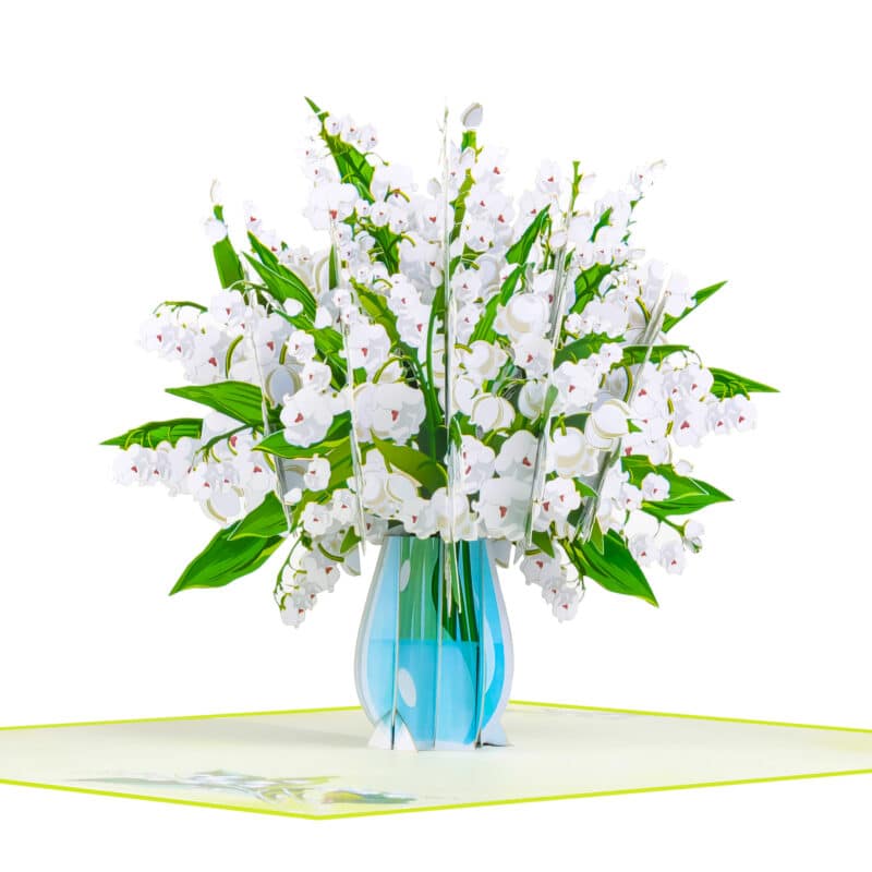 Lily of the valley vase pop up card 