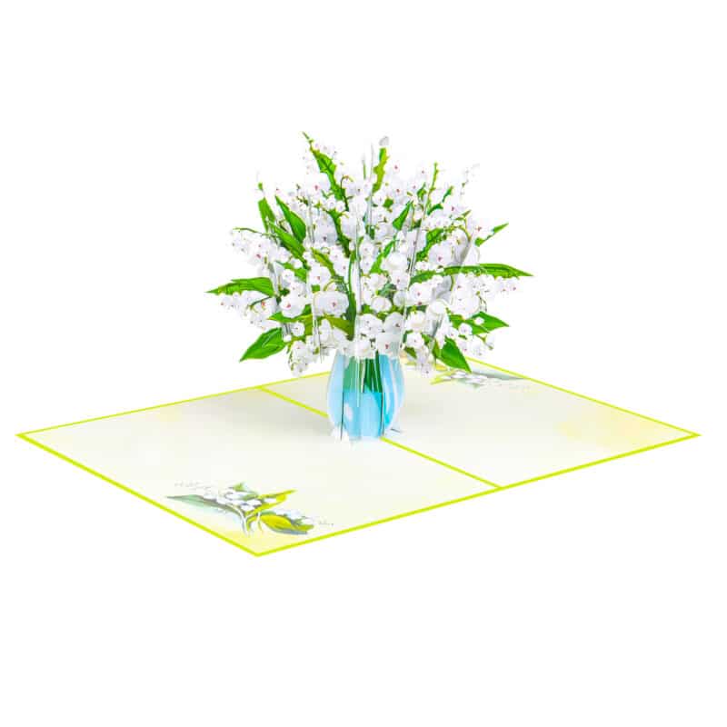 Lily of the valley vase pop up card 