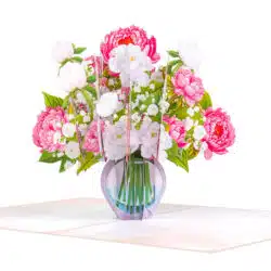 Mixed peony vase pop up card