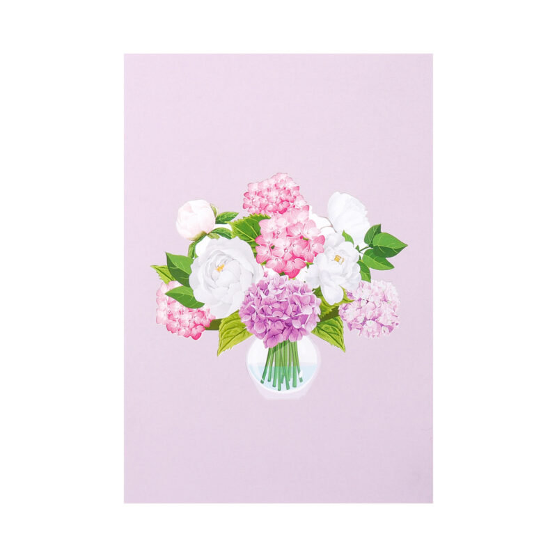 Pink Hydrangea Vase Pop Up Card 