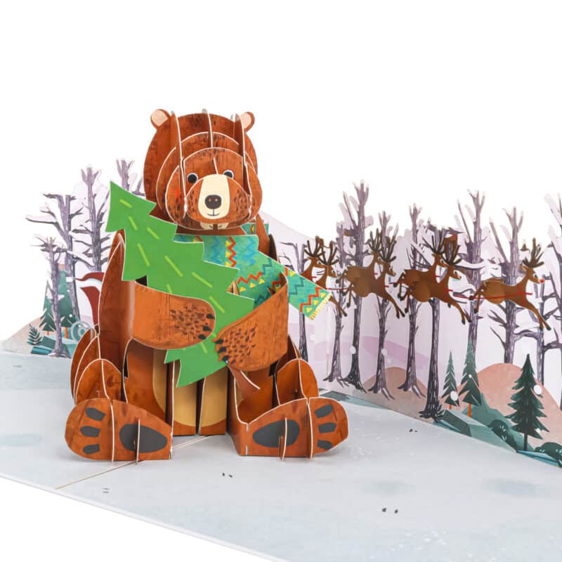 Christmas Bear Pop Up Card MC134 detail wholesale manufacturer in Vietnam