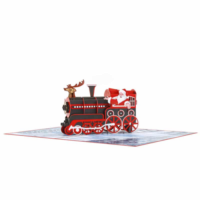 Santa Express Pop Up Card MC137 pop up christmas cards christmas pop up cards 3d pop up christmas cards wholesale christmas cards 3d pop up cards wholesale 3d greeting cards wholesale pop up cards wholesale santa express train polar express santa 