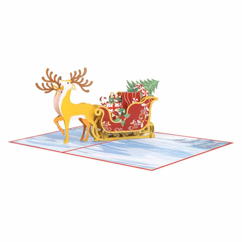 Santa Sleigh Pop Up Card MC138 pop up christmas cards christmas pop up cards 3d pop up christmas cards wholesale christmas cards 3d pop up cards wholesale 3d greeting cards wholesale pop up cards wholesale santa sleigh christmas cards