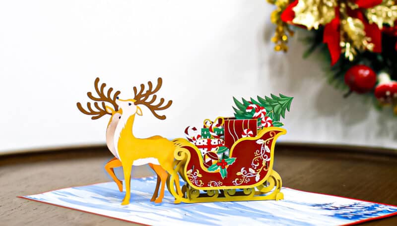 Santa Sleigh Pop Up Card