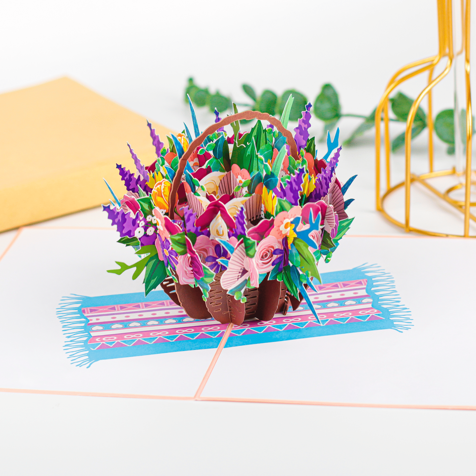 pop up flower bouquet greeting card