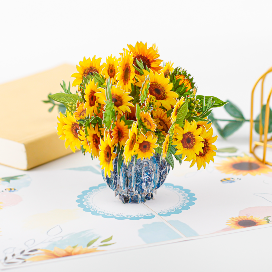 Sunflower Bouquet Pop Up Card-pop up flower bouquet card